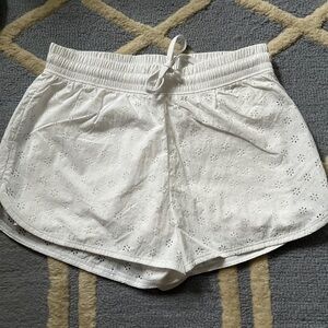 Gilly Hicks Women’s White Eyelet Drawstring Shorts